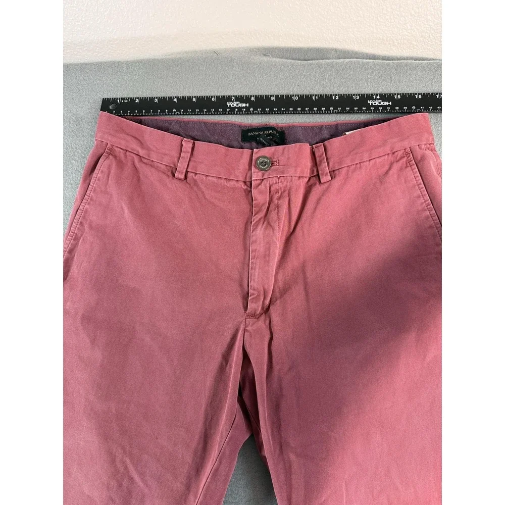 Banana Republic Aiden Chino Pants Mens 34x34 Red Slim Fit Canvas Casual